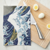 De grote golf van Kanagawa Theedoek (Quarter Fold)