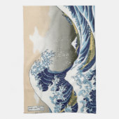 De grote golf van Kanagawa Theedoek (Verticaal)