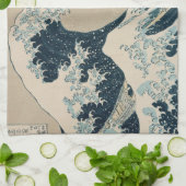 De Grote Golf van Kanagawa Theedoek (Gevouwen)