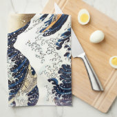 De Grote Golf van Kanagawa Theedoek (Quarter Fold)