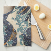 De Grote Golf van Kanagawa Theedoek (Quarter Fold)