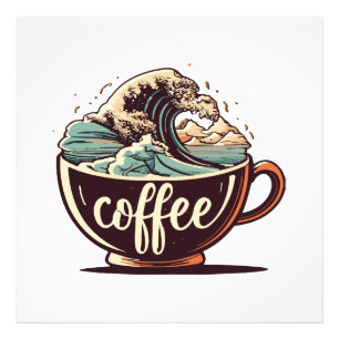 De Grote Golf Van Koffie Foto Afdruk