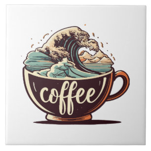 De Grote Golf Van Koffie Tegeltje