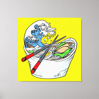 De grote golf van Ramen Canvas Afdruk
