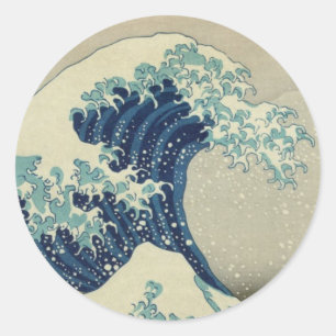 De Grote Golf voor de Kust van Kanagawa door Hokus Ronde Sticker