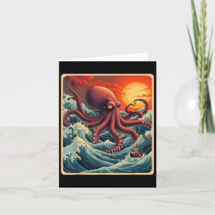 De Grote Golf Voor Kanagawa Octopus Retro Anime Ja Kaart