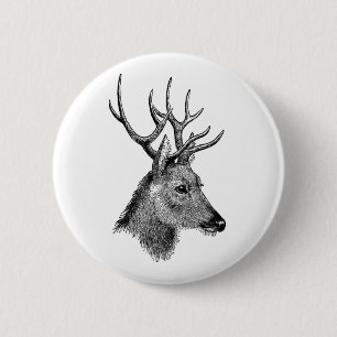 De grote hertenbok ronde button 5,7 cm