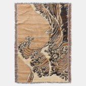 De grote Hokusai Wave Bamboo Wood Style decor Deken (Voorkant Verticaal)