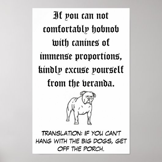 De grote honden poster (Voorkant)