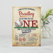 De grote honkbal op de eerste verjaardag kaart (Staand voorkant)