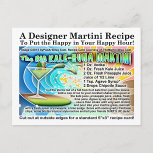 De grote KALE-HUNA MARTINI recept ansichtkaart Briefkaart