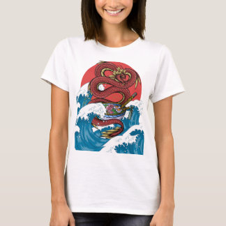 De Grote kanagawa golf Red Dragon Japanse Ramen T-shirt