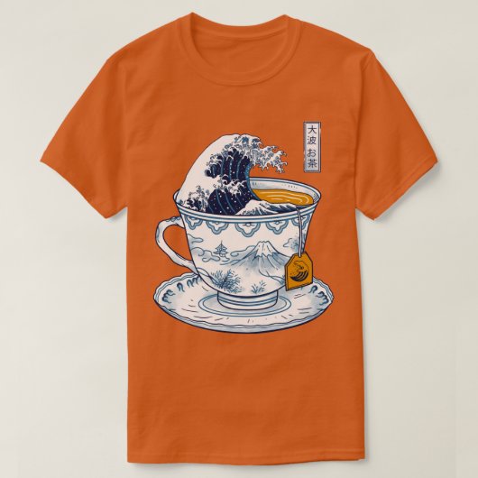 De Grote Kanagawa Tea T-shirt (Design voorkant)