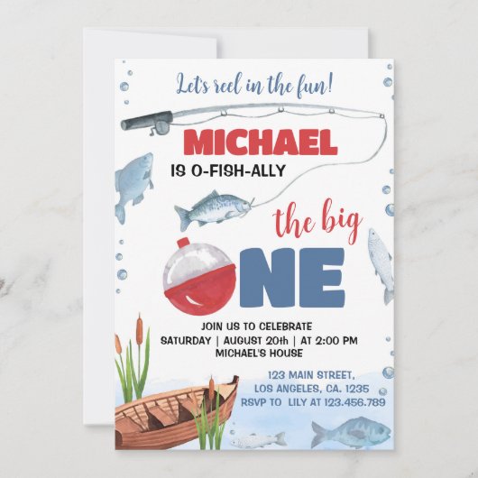 De grote kleine visser verjaardag uitnodiging (Voorkant)