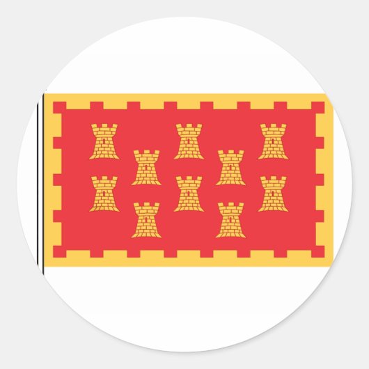 De Grote Mancuniaanse Vlag Ronde Sticker (Voorkant)