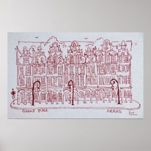 De Grote Markt Artois Regio, Arras, Frankrijk Poster