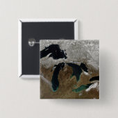 De Grote Meren 3 Vierkante Button 5,1 Cm (Voorkant /achterkant)