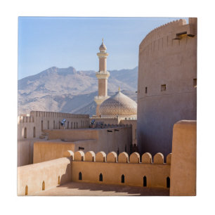 De Grote moskee en de minaret in Nizwa - Oman Tegeltje