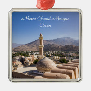 De grote moskee en minaret in Nizwa - Oman Metalen Ornament