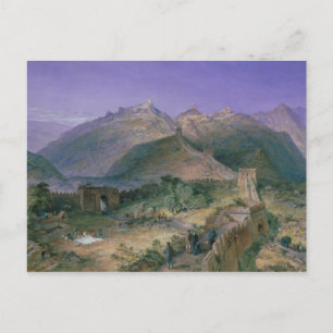 De grote Muur van China, 1886 (w/c) Briefkaart