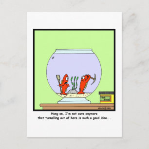De grote ontsnapping: Goldfish cartoon Briefkaart
