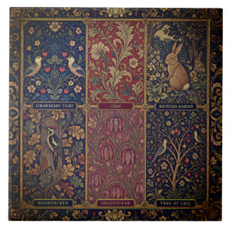 De grote patchworkcollage van William Morris Tegeltje
