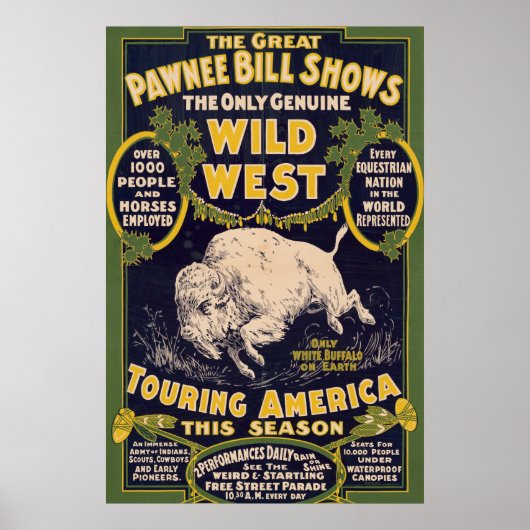 De grote Pawnee Bill Shows,  Circus Poster (Voorkant)