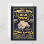 De grote Pawnee Bill Shows,  Circus Poster Briefkaart (Voorkant / Achterkant)