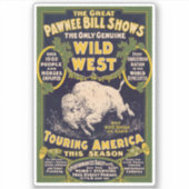 De grote Pawnee Bill Shows,  Circus Poster Sticker (Voorkant)