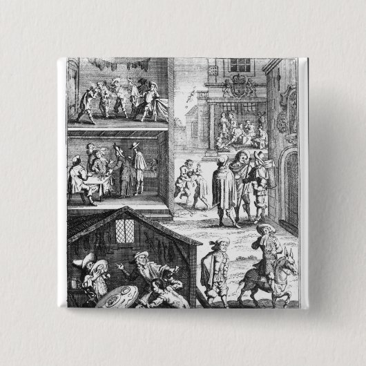 De Grote Plague Vierkante Button 5,1 Cm (Voorkant)