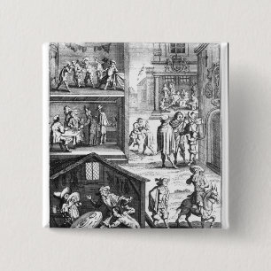 De Grote Plague Vierkante Button 5,1 Cm