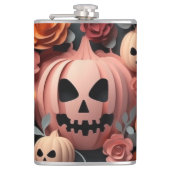 De grote pompoen vinyl verpakte kolf heupfles (Voorkant)