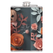 De grote pompoen vinyl verpakte kolf heupfles (Achterkant)