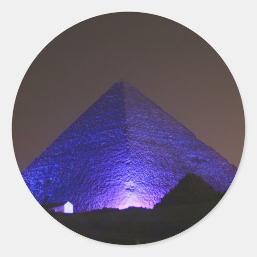 De Grote Pyramide Ronde Sticker (Voorkant)
