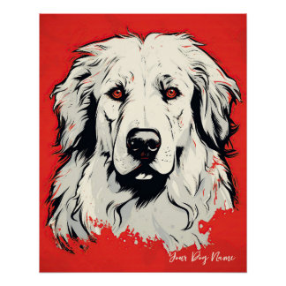De Grote Pyreneeën Hond, Rood en Zwart 002 - Ulise Perfect Poster
