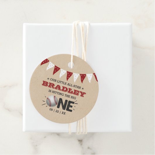 De grote raken | Honkbal 1e verjaardag Bedankjes Labels (In situ)