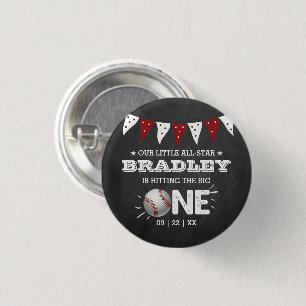 De grote raken Honkbal 1e verjaardag Ronde Button 3,2 Cm