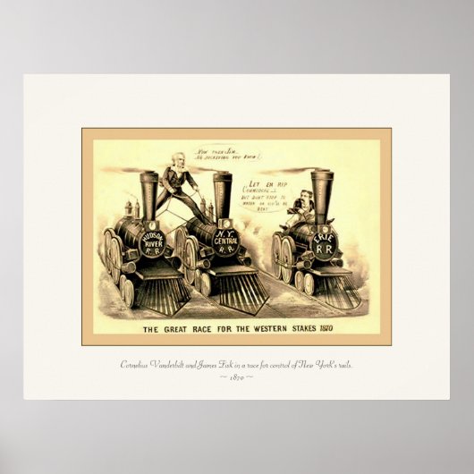 De Grote Ras voor de Westerne Trappen ~ 1870 Poster (Voorkant)