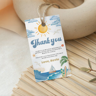 De Grote Retro Surf Favor Gift Tags Cadeaulabel
