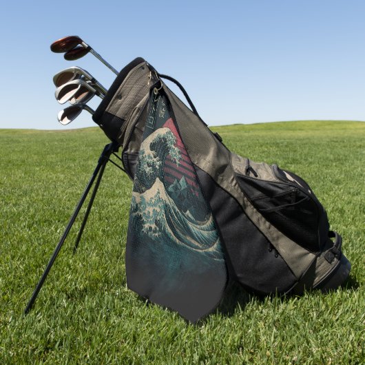 De grote Retro Wave Classic Golfhanddoek (Groen)