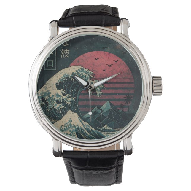 De grote Retro Wave Classic Horloge (Voorkant)