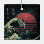 De grote Retro Wave Classic Keramisch Ornament (Achterkant)