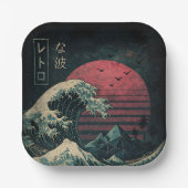 De grote Retro Wave Classic Papieren Bordje (Voorkant)