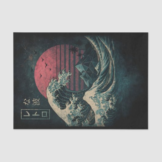 De grote Retro Wave Classic Tissuepapier (Voorkant)