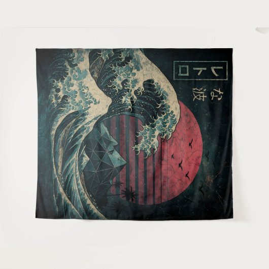 De grote Retro Wave Classic Wandkleed (Voorkant (horizontaal))