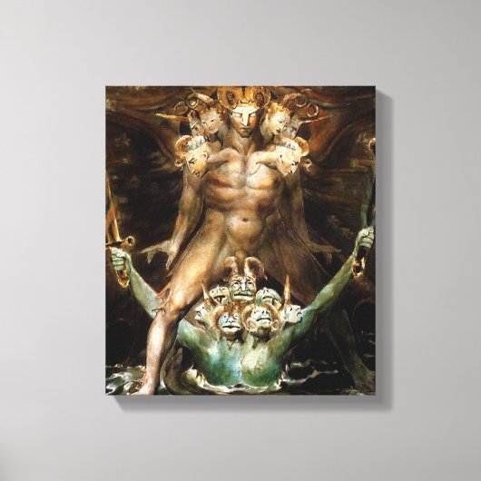 De Grote Rode Draak en het Beest van het Zee Canvas Afdruk (Voorkant)