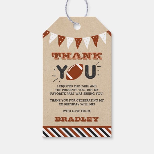 De grote schoppen | Football 1e verjaardag Cadeaulabel (Voorkant)