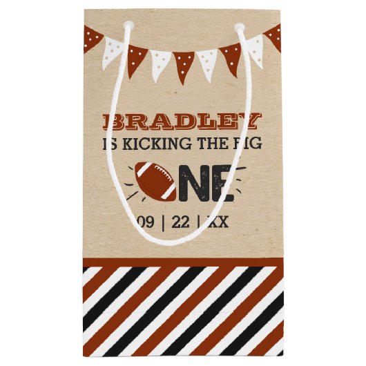 De grote schoppen | Football 1e verjaardag Klein Cadeauzakje (Achterkant)