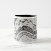 De grote serpent Mound Tweekleurige Koffiemok (Center)