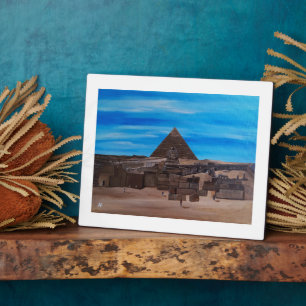 De Grote Sfinx en de Piramide van Khafre Fotoplaat